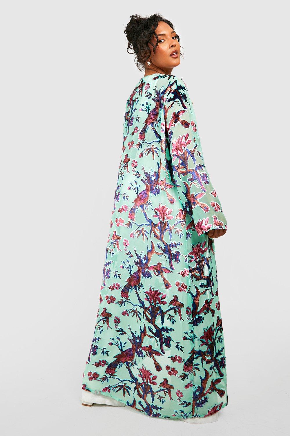 Plus Devore Maxi Kimono boohoo